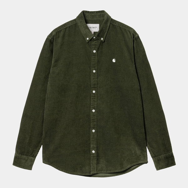 Carhartt WIP L/S Madison Cord Shirt Tarragon/Wax M L XL